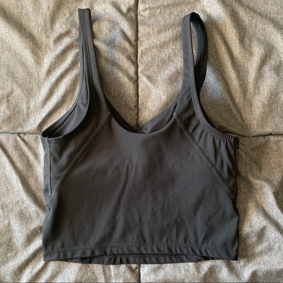 🔴 Charcoal Gray yoga tank with removable pads - Picture 3 of 3